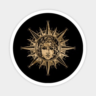 Golden Apollo Sun God Symbol Magnet